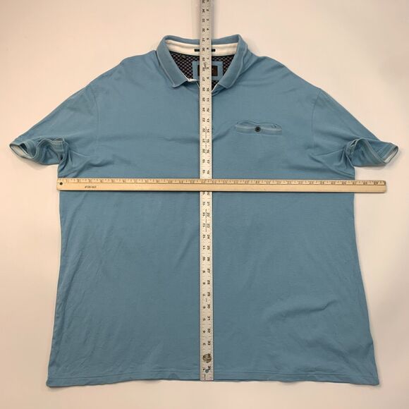 Jachs New York Polo Shirt Mens 3XL Copen Blue Cotton Three Button Short Sleeve - Picture 5 of 11
